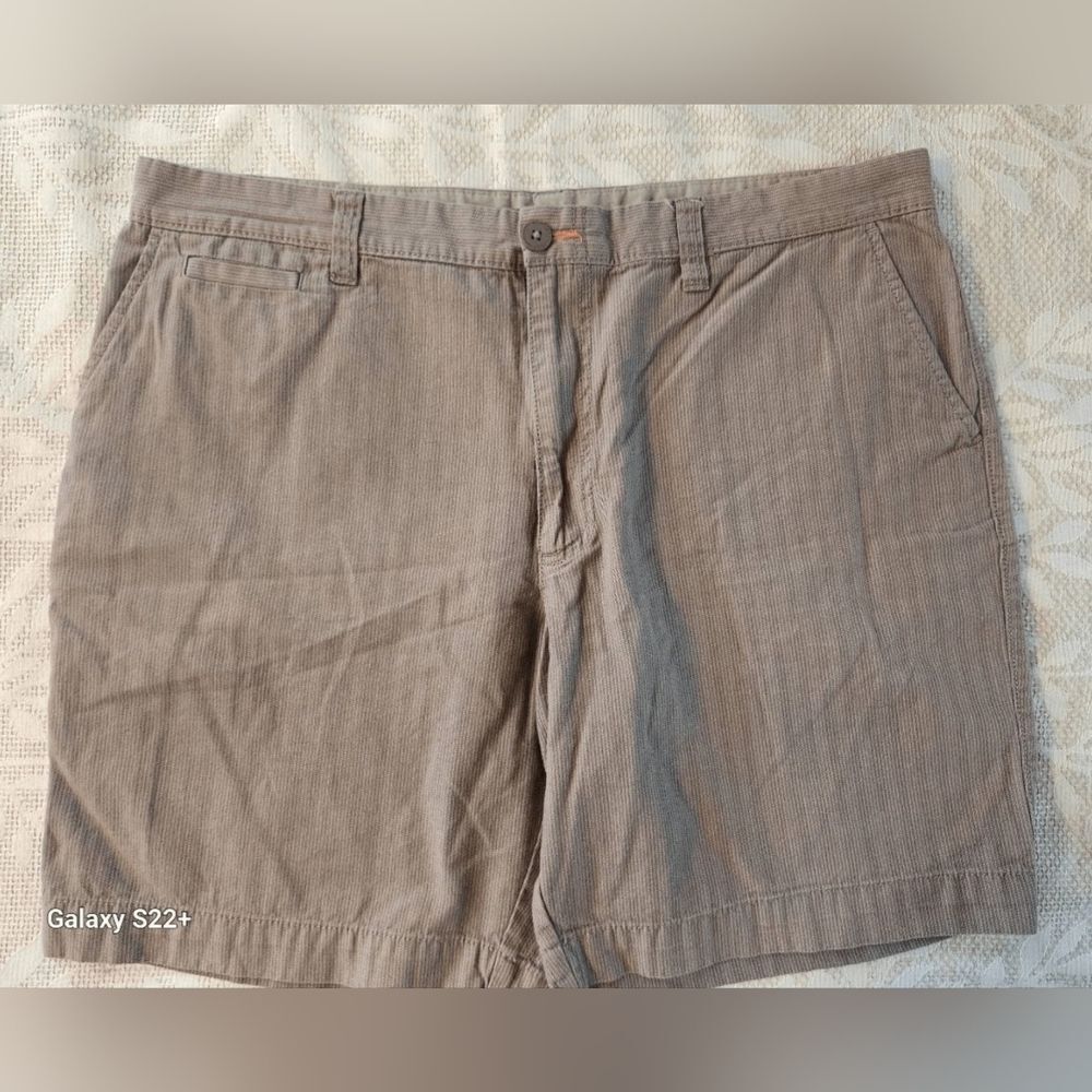 W5 John Bartlett Consensus Tan w White Stripe Men's Rugged Clhino Style Shorts